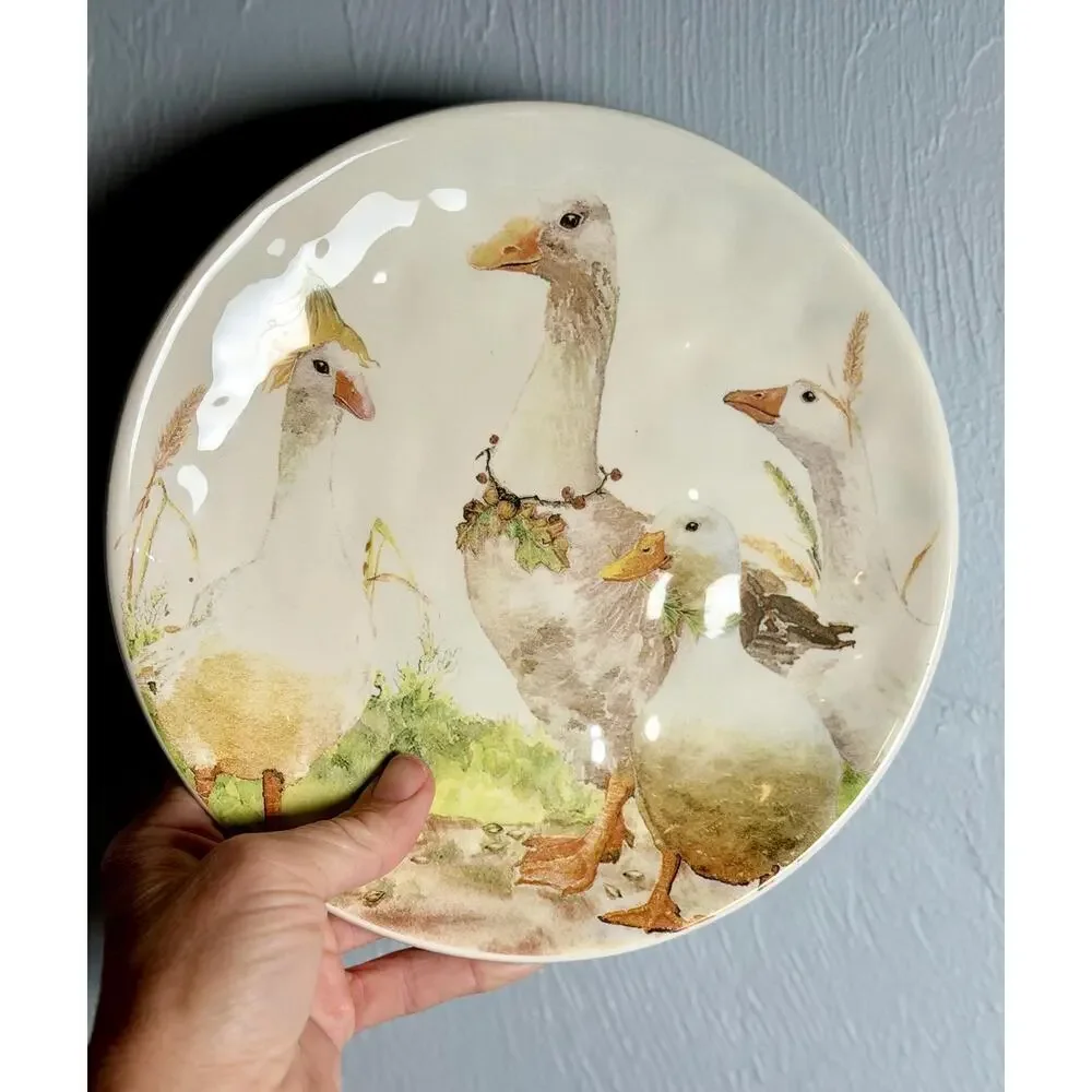 Whimsical Geese Plate | Pier 1 Cottagecore Farmhouse Kitchen Decor